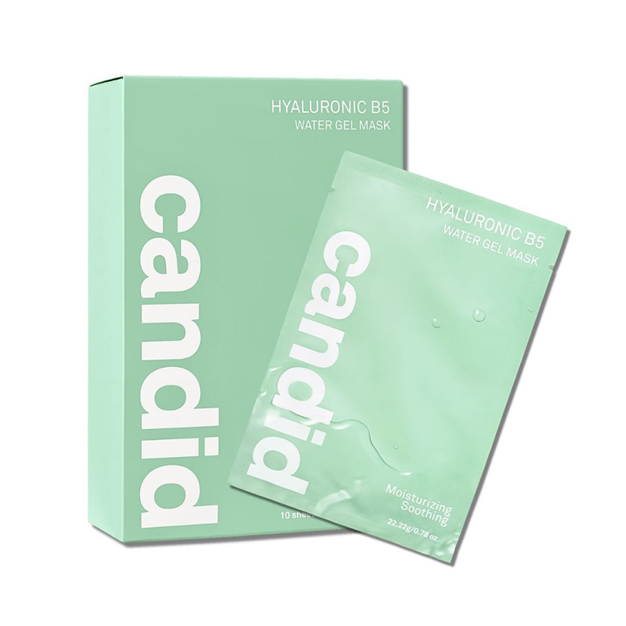 Mặt Nạ Dưỡng Ẩm Candid Hyaluronic B5 Water Gel Mask (Hộp 10 Miếng) - Mặt Nạ Cao Cấp Cho Da Nhạy Cảm - Tăng Cường Độ Ẩm và Phục Hồi Da - Duy Hoang