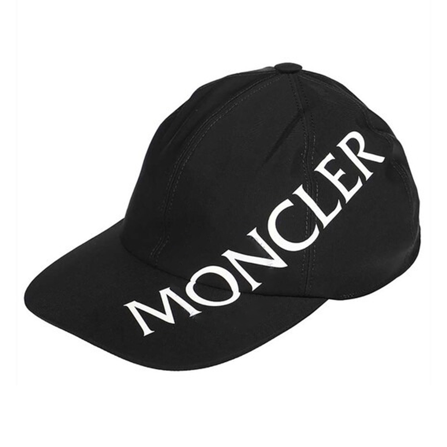 Mũ Nam Moncler Men's Black Diagonal Logo Print Baseball Cap G20913B00025-539DK-999 Màu Đen - Duy Hoang
