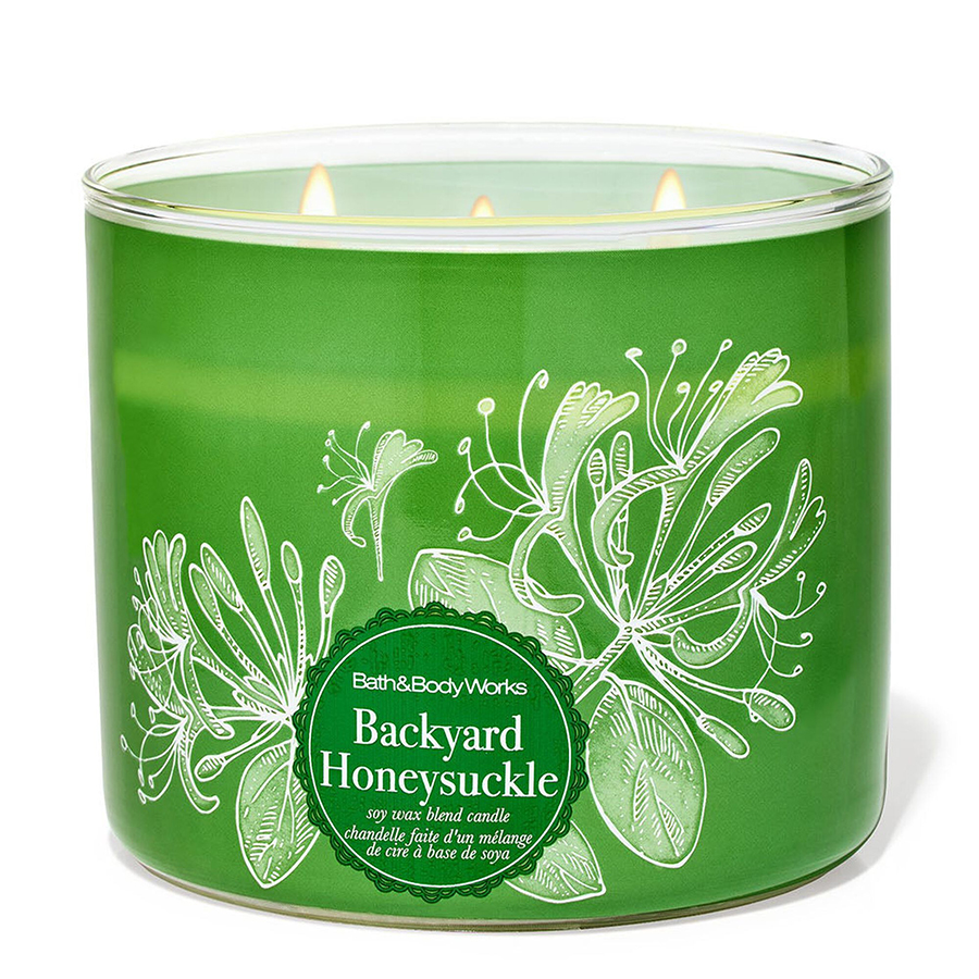 Nến Thơm 3 Bấc Bath & Body Works Backyard Honeysuckle 3-Wick Candle 411g - Duy Hoang