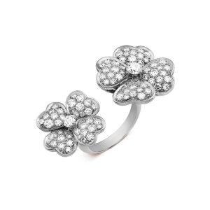 Nhẫn Jewery Luxury VCA Hoa Đôi Vàng Trắng - Duy Hoang