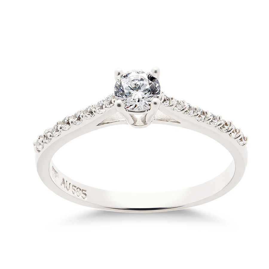 Nhẫn Huy Thanh Jewelry NDINO 198 - 14K - Đá Cubic Zirconia Màu Bạc - Duy Hoang