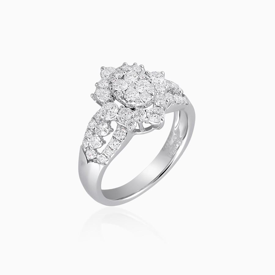 Nhẫn Lộc Phúc Fine Jewelry K3B.DFH0116R Vàng Trắng Đính Kim Cương - Duy Hoang