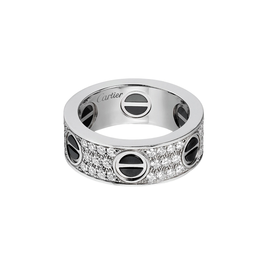 Nhẫn Nam Jewery Luxury Love Ring Diamond-Paved Ceramic B4207600 Màu Vàng Trắng - Duy Hoang