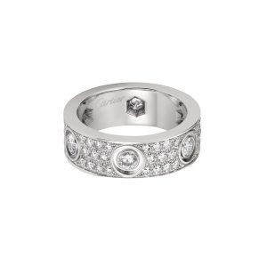 Nhẫn Nam Jewery Luxury Love Ring Diamond-Paved N4210400 Màu Vàng Trắng Size 12 - Duy Hoang
