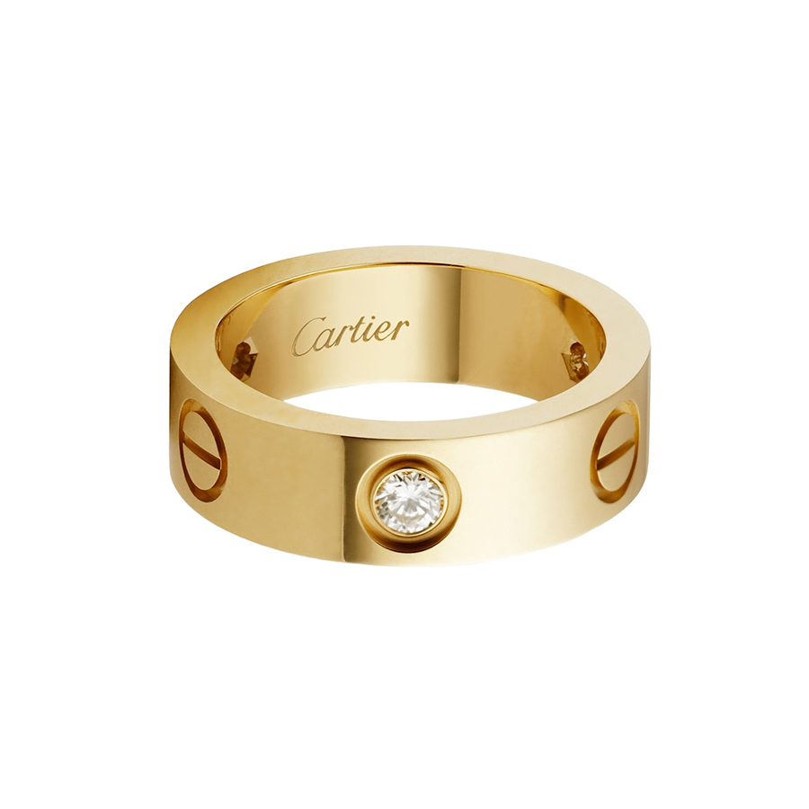 Nhẫn Nam Jewery Luxury Love Wedding Band 3 Diamonds B4032400 Màu Vàng Gold Size 19 - Duy Hoang