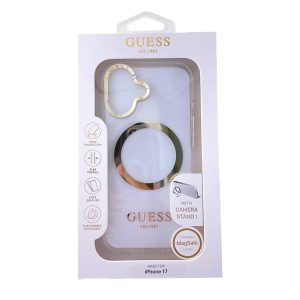Ốp Điện Thoại Guess MagSafe Case For iPhone 17 Màu Trắng Trong/Vàng - Duy Hoang