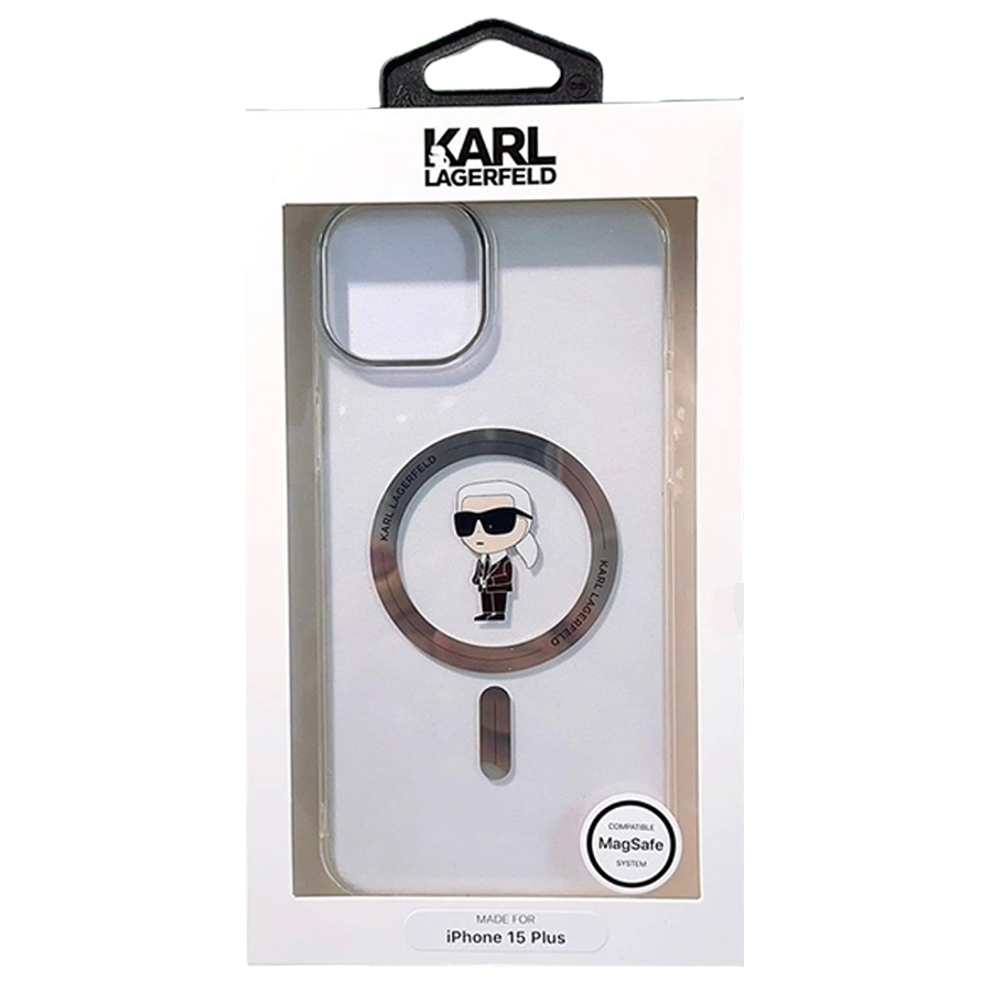 Ốp Điện Thoại Karl Lagerfeld iPhone 15 Plus Etui Phone Case Ikonik Magsafe Màu Trắng - Duy Hoang