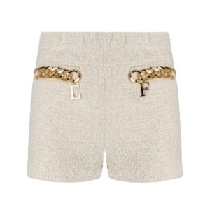 Quần Short Nữ Elisabetta Franchi With Chain SH00342E2 193 Màu Kem Size 38 - Duy Hoang