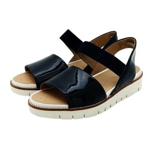 Sandals Nữ Geox D CHLOO M. B PAT.LEA Gót Vuông Bít Mũi Màu Xanh Dương Size 38 - Duy Hoang