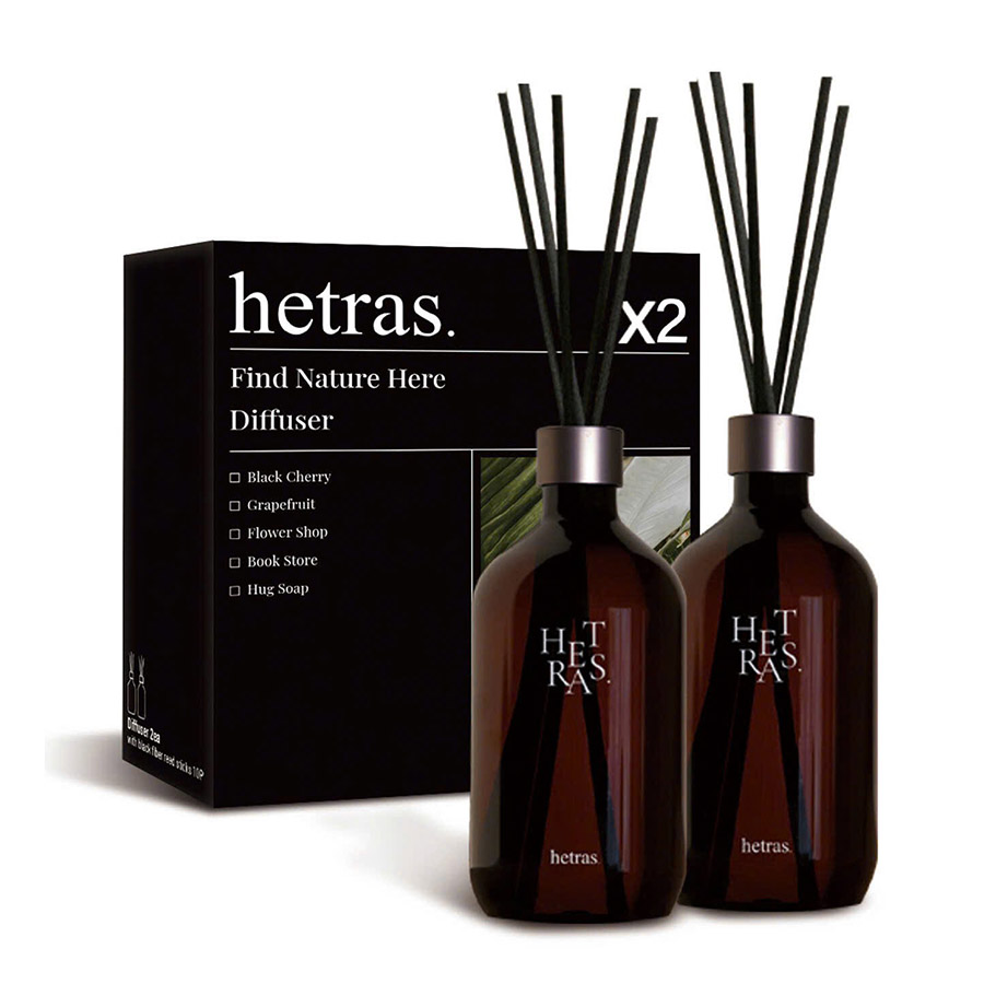 Set 2 Chai Tinh Dầu Nước Hoa Khuếch Tán Hương Thơm Hetras Mùi Black Cherry 01 (500ml x 2) - Duy Hoang