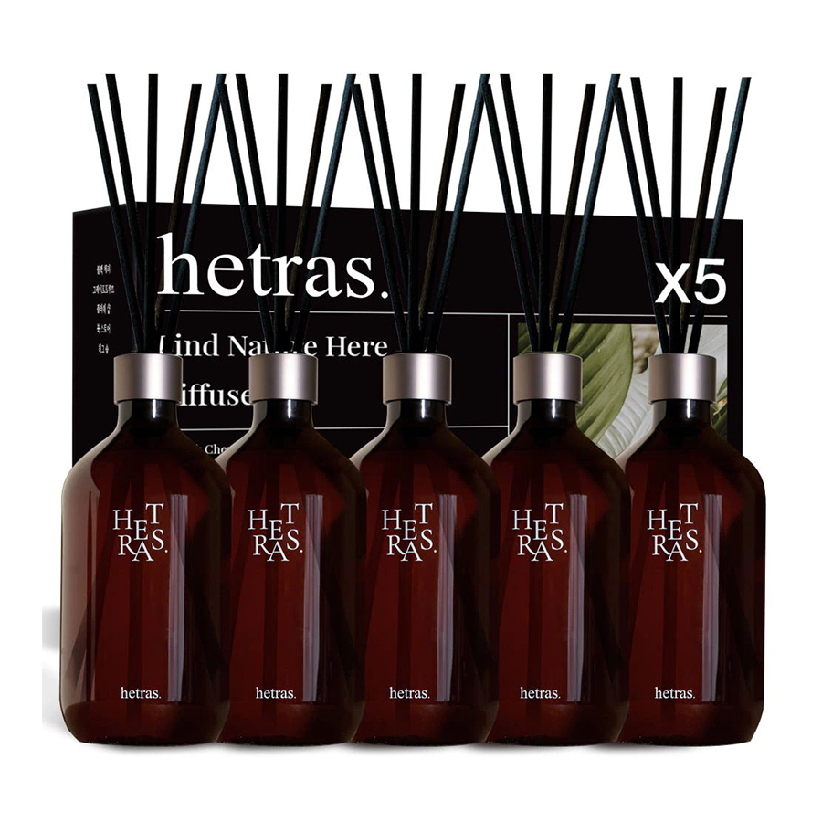 Set 5 Chai Tinh Dầu Nước Hoa Khuếch Tán Hương Thơm Hetras Black Set - Duy Hoang