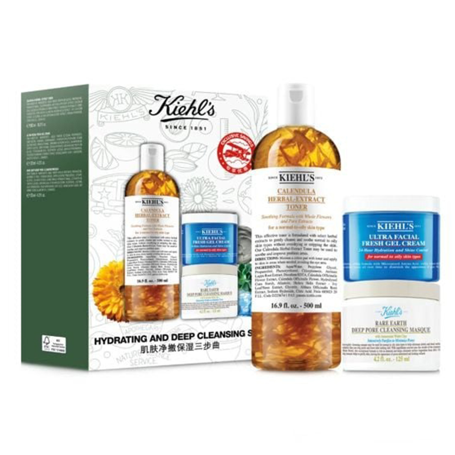 Set Chăm Sóc Da Kiehl's Hydrating And Deep Cleansing 3 Món - Duy Hoang