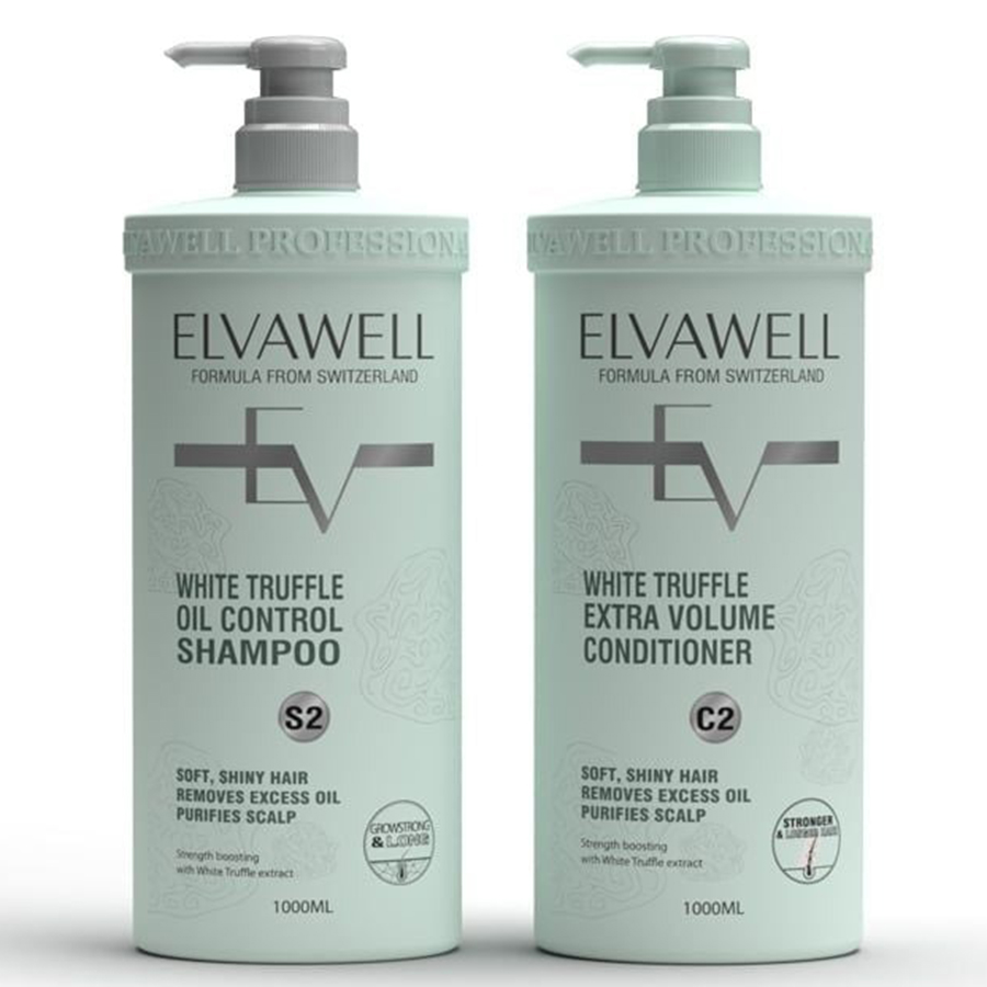 Set Dầu Gội Giảm Rụng Tóc Sạch Dầu Bết Elvawell (1000ml x2) - Duy Hoang