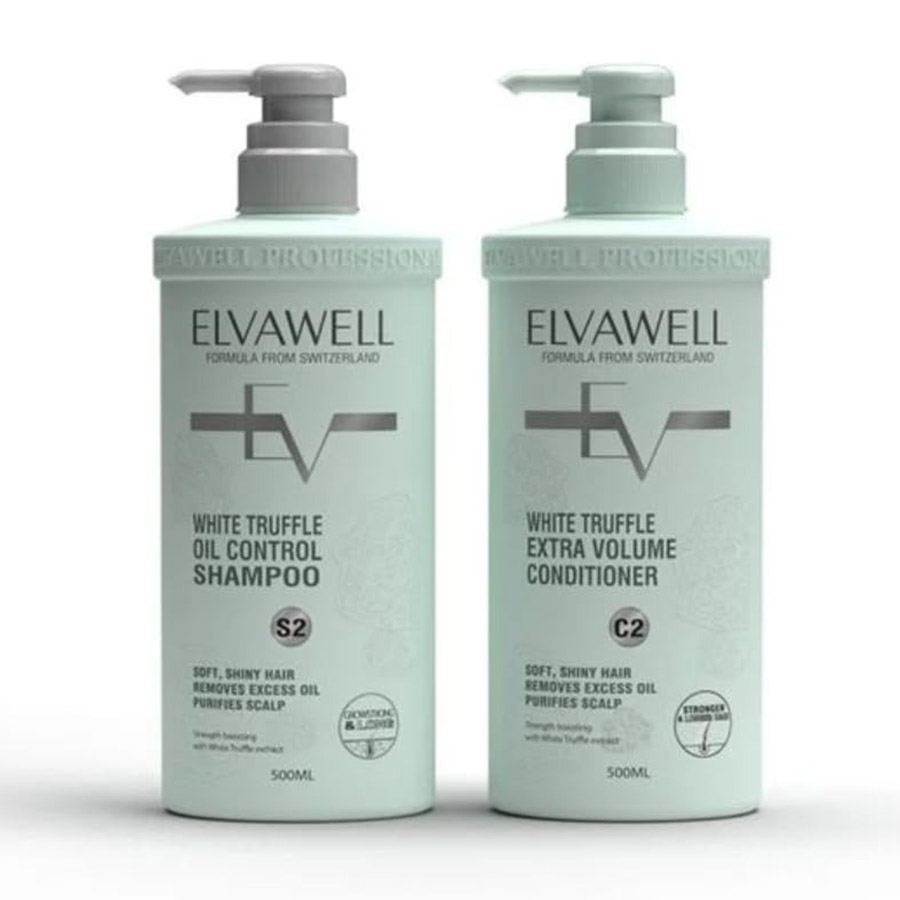 Set Dầu Gội Giảm Rụng Tóc Sạch Dầu Bết Elvawell (500ml x2) - Duy Hoang