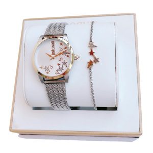 Set Đồng Hồ + Vòng Đeo Tay Nữ Just Cavalli Quatz JC1L042M0105 Màu Bạc - Duy Hoang