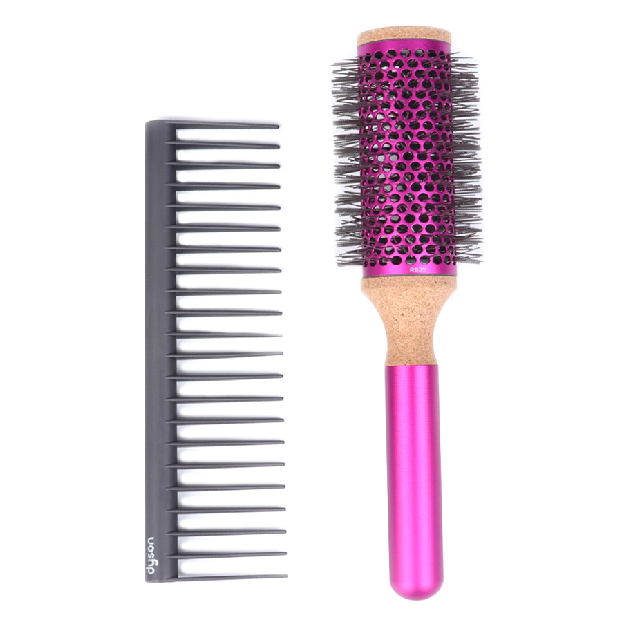 Set Lược Tạo Kiểu Gỡ Rối Tóc Dyson Hair Brush Màu Hồng Đậm - Duy Hoang