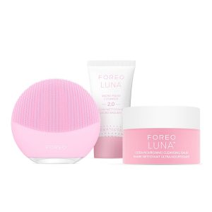 Set Máy Rửa Mặt Foreo 3 Món (Luna Mini 3 Hồng Nhạt + Sữa Rửa Mặt 20ml + Sáp Tẩy Trang 15ml) - Duy Hoang