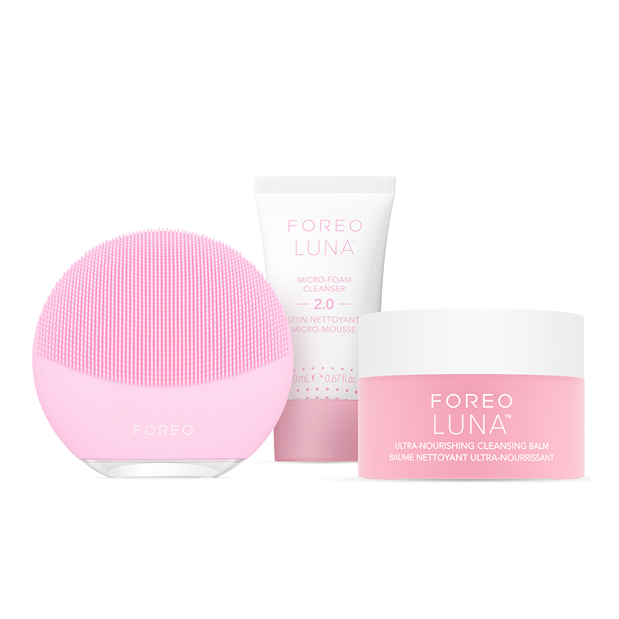 Set Máy Rửa Mặt Foreo 3 Món (Luna Mini 3 Hồng Nhạt + Sữa Rửa Mặt 20ml + Sáp Tẩy Trang 15ml) - Duy Hoang
