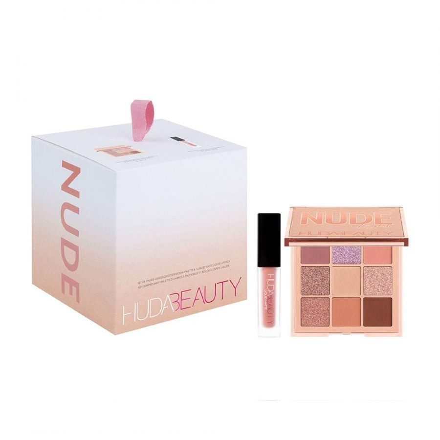 Set Phấn Mắt + Son Kem Huda Beauty Nude Light Obsessions 2 Món - Duy Hoang
