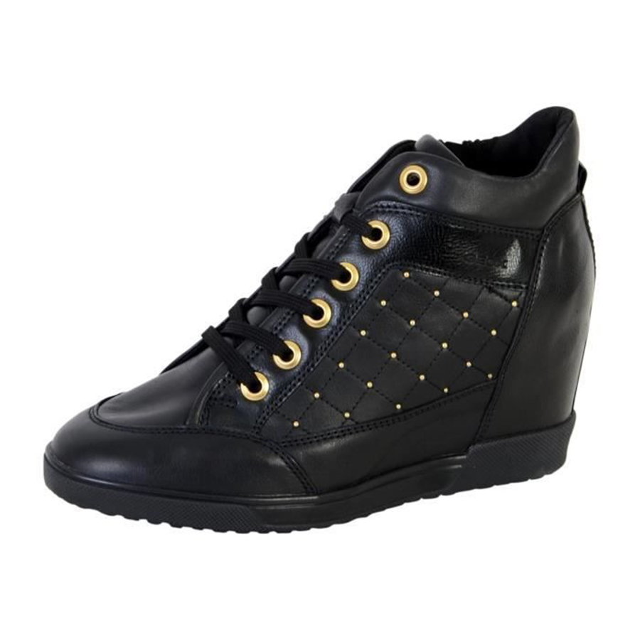 Sneakers Độn Gót Geox D CARUM C NAPPA+GEOBUCK Màu Đen Size 35 - Duy Hoang