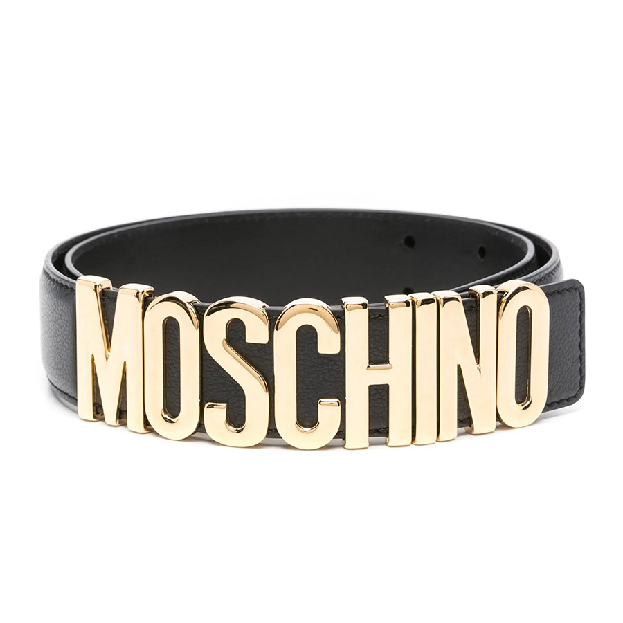 Thắt Lưng Moschino Logo-buckle Belt Bản 4cm Màu Đen Size 70 - Duy Hoang