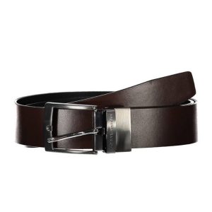 Thắt Lưng Nam Tommy Hilfiger Leather Belt Hai Mặt AM0AM10844_NERO_BDS Màu Nâu Đen Size 90 - Duy Hoang