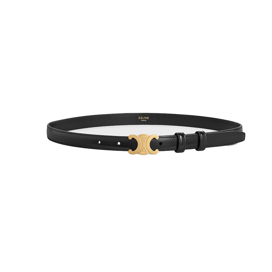 Thắt Lưng Nữ Celine Small Triomphe Belt In Taurillon Leather Bản 1.8cm Màu Đen Size 80 - Duy Hoang