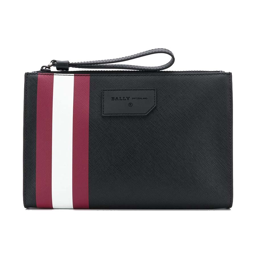 Túi Cầm Tay Bally Skid Black Red Stripe Men's Clutch Màu Đen - Duy Hoang