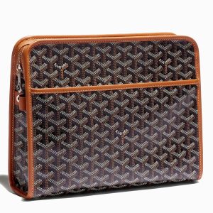 Túi Cầm Tay Goyard Jouvence MM Washbag Màu Nâu Lòng Vàng - Duy Hoang