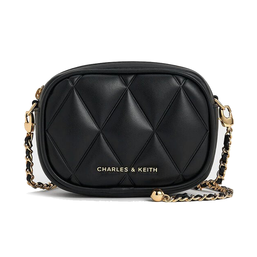Túi Đeo Chéo Nữ Charles & Keith CNK Arwen Quilted Mini Bag - Black CK2-00770664_BLACK Màu Đen - Duy Hoang