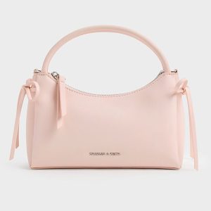 Túi Đeo Chéo Nữ Charles & Keith CNK Hazel Bow Top Handle Bag - Soft Pink CK2-30160255 Màu Hồng - Duy Hoang