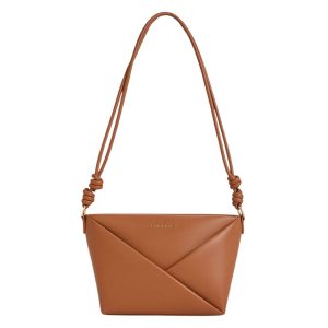 Túi Đeo Chéo Nữ Charles & Keith CNK Midori Geometric Crossbody Bag CK2-80782276 Tan Màu Nâu - Duy Hoang