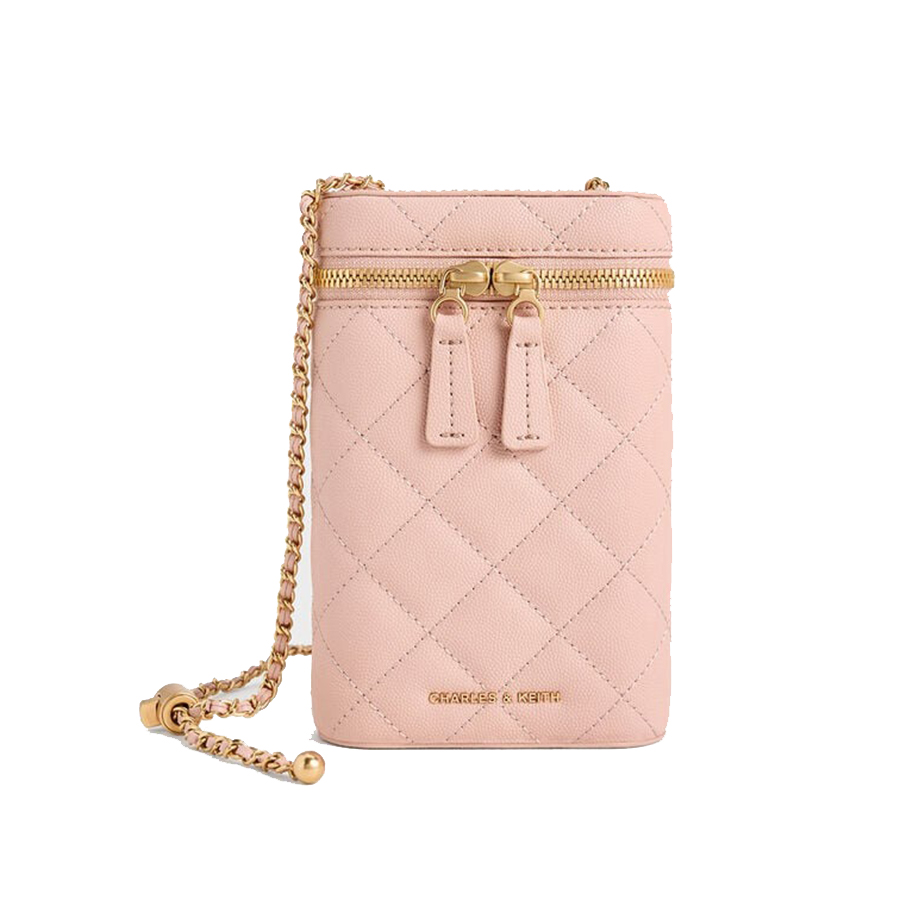 Túi Đeo Chéo Nữ Charles & Keith CNK Mini Apfra Quilted Elongated Bag - Pink CK2-00701397_PINK Màu Hồng - Duy Hoang