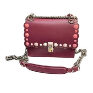Túi Đeo Chéo Nữ Fendi Kan I Studded Small Wine Handle Bag Màu Đỏ Đô - Duy Hoang