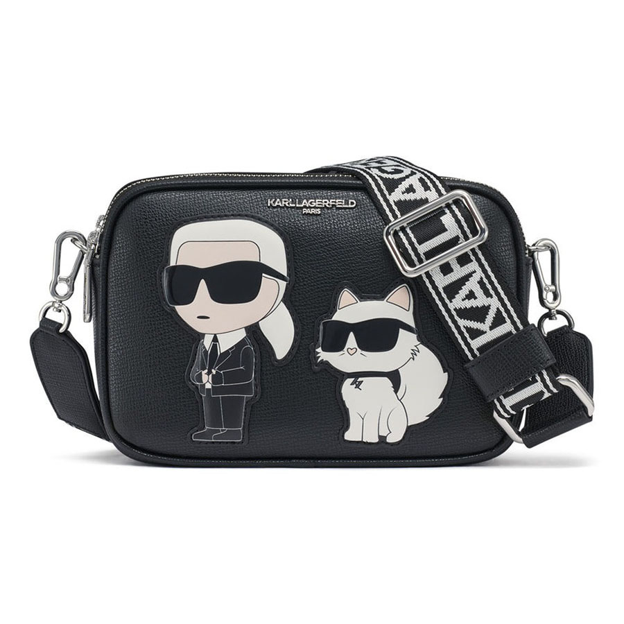 Túi Đeo Chéo Nữ Karl Lagerfeld Maybelle Round Head Duo Camera Crossbody Bag 76189018 Màu Đen - Duy Hoang