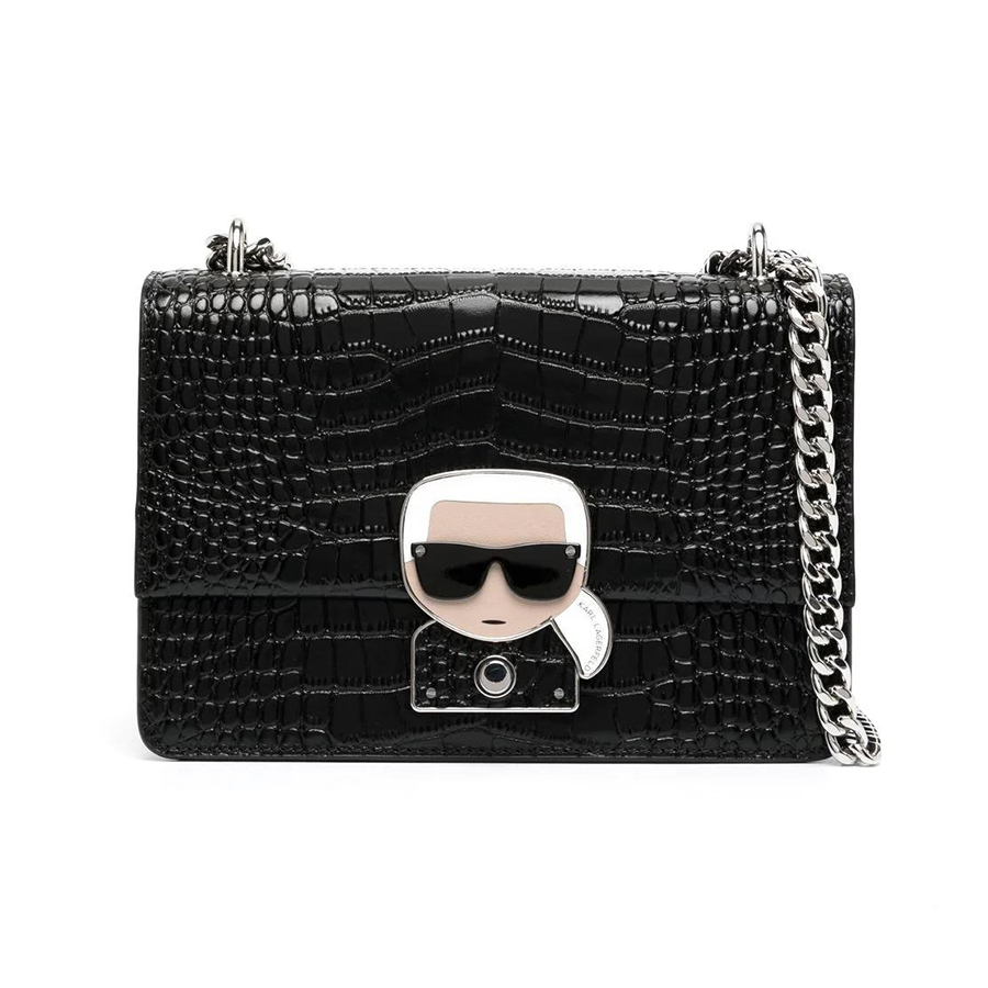 Túi Đeo Chéo Nữ Karl Lagerfeld Negro Ikonik Croc Crossbody Màu Đen - Duy Hoang