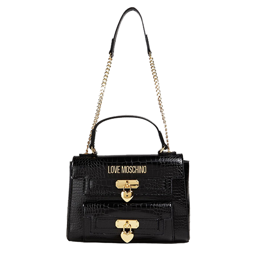 Túi Đeo Chéo Nữ Love Moschino Faux Croc Effect Leather Shoulder Bag Màu Đen D-RS - Duy Hoang