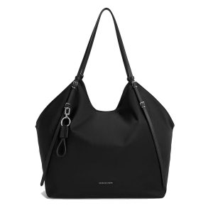 Túi Đeo Vai Nữ Charles & Keith CNK Levy Nylon Tote Bag - Noir CK2-30151539_NOIR Màu Đen - Duy Hoang