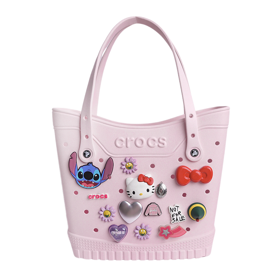 Túi Tote Nữ Crocs Classic Medium Woman Tote Bag Charm - Kitty Pink Milk Màu Hồng Sữa - Duy Hoang