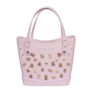 Túi Tote Nữ Crocs Classic Medium Woman Tote Bag Charm Sweet Chocolate Bear - Pink Milk Màu Hồng Sữa - Duy Hoang