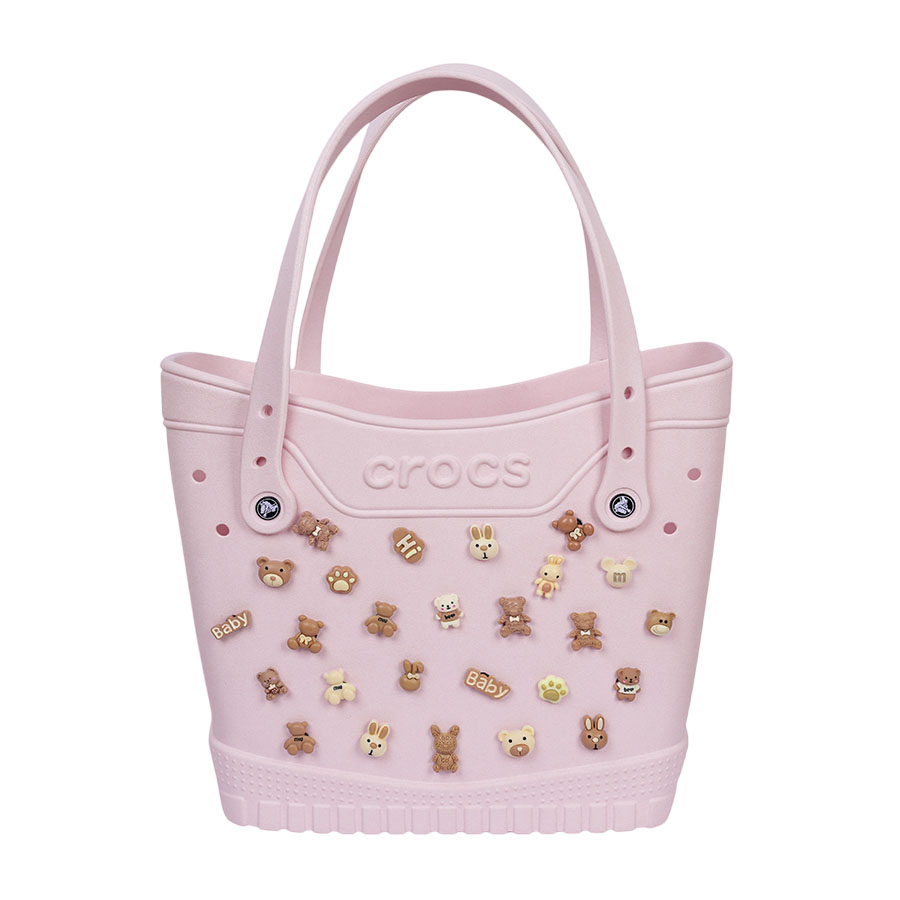 Túi Tote Nữ Crocs Classic Medium Woman Tote Bag Charm Sweet Chocolate Bear - Pink Milk Màu Hồng Sữa - Duy Hoang