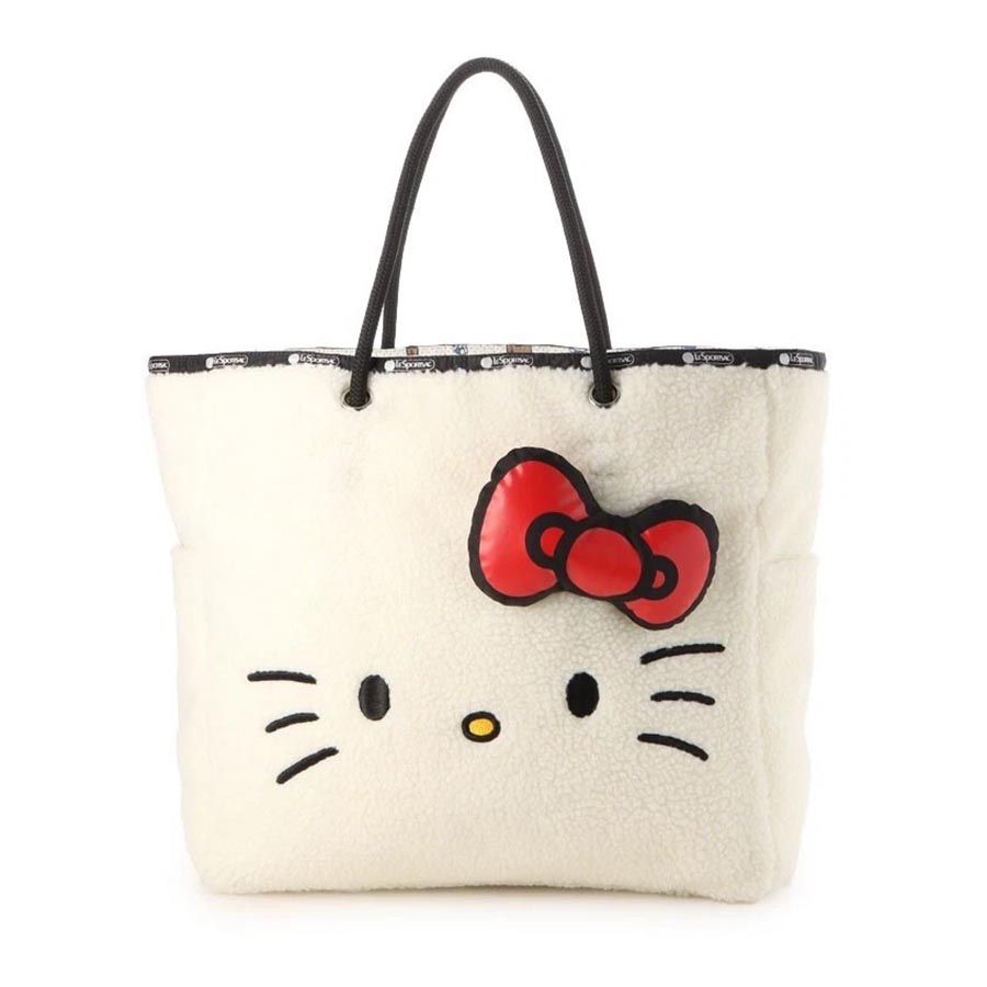 Túi Tote LeSportsac Hello Kitty 50th Anniversary Large 2 Way Tote Bag - Ivory Màu Kem (Dùng 2 Mặt) - Duy Hoang
