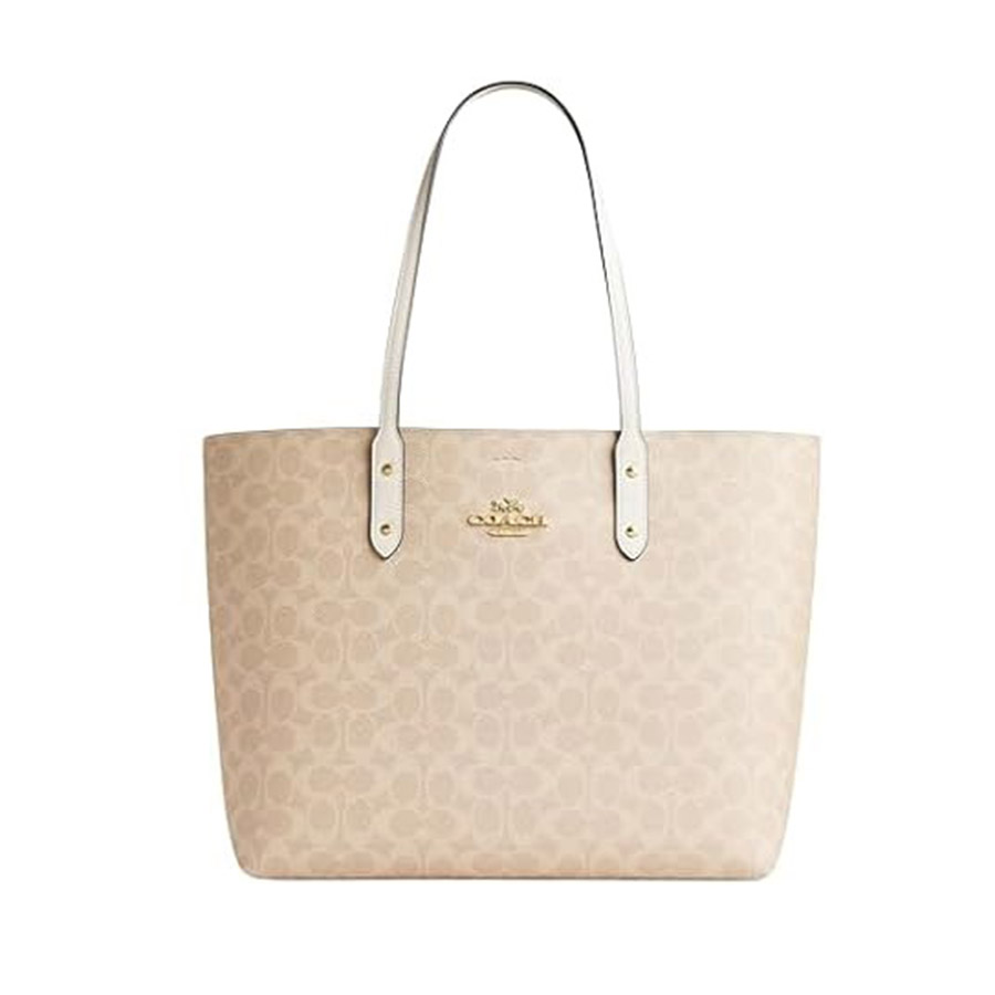 Túi Tote Nữ Coach Bag In Signature Sing Town CBQ46 Màu Khaki - Duy Hoang