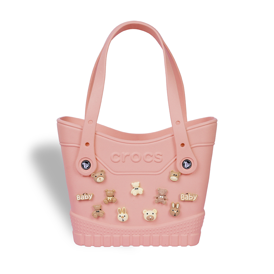 Túi Tote Nữ Crocs Classic Small Woman Tote Bag Charm Sweet Chocolate Bear Pink Milk, Lightweight And Durable With Spacious Bag Màu Hồng - Duy Hoang