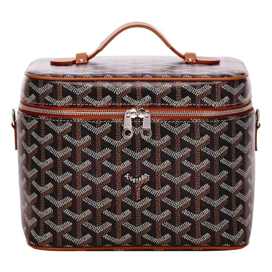 Túi Xách Goyard Calfskin Canvas Logo Bags Black/ Brown MUSEVAPMLTY01CL03P Màu Nâu Đen - Duy Hoang