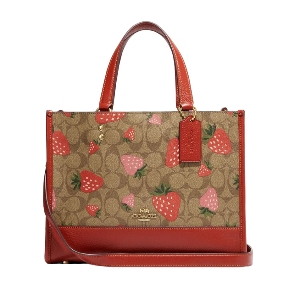 Túi Xách Nữ Coach Dempsey Carryall In Signature Canvas With Wild Strawberry Print CH325 Phối Màu - Duy Hoang