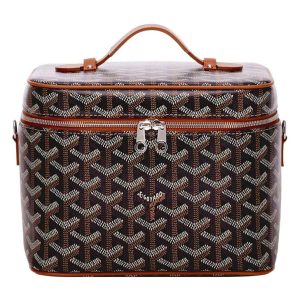 Túi Xách Nữ Goyard Calfskin Canvas Logo Bags Black Brown MUSEVAPMLTY01CL03P Màu Nâu Đen - Duy Hoang