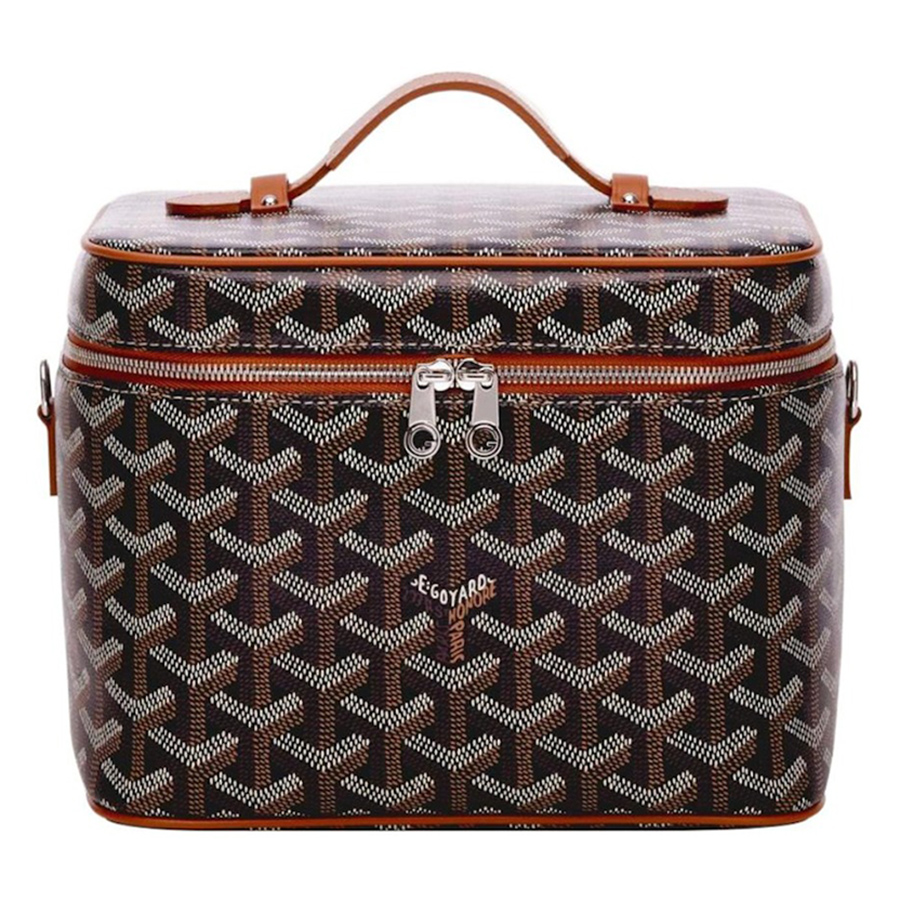 Túi Xách Nữ Goyard Calfskin Canvas Logo Bags Black Brown MUSEVAPMLTY01CL03P Màu Nâu Đen - Duy Hoang
