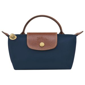 Túi Xách Nữ Longchamp Le Pliage Original Pouch With Handle Màu Xanh Navy - Duy Hoang