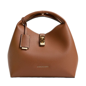 Túi Xách Tay Nữ Charles & Keith Chance Twist Lock Handbag CK2-10701618_CHOCO Màu Nâu Chocolate - Duy Hoang